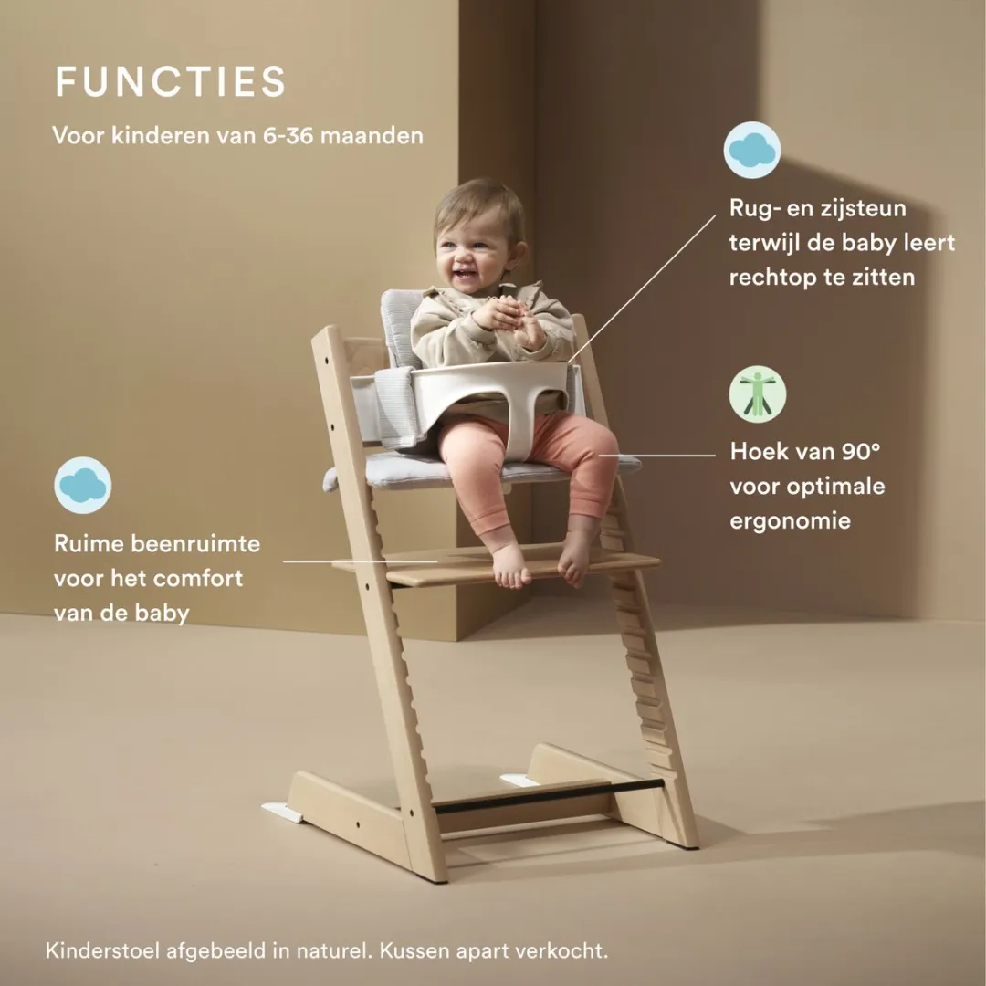 Stokke Tripp Trapp Storm Grey Kinderstoel - Babyset 2 met Dienblad