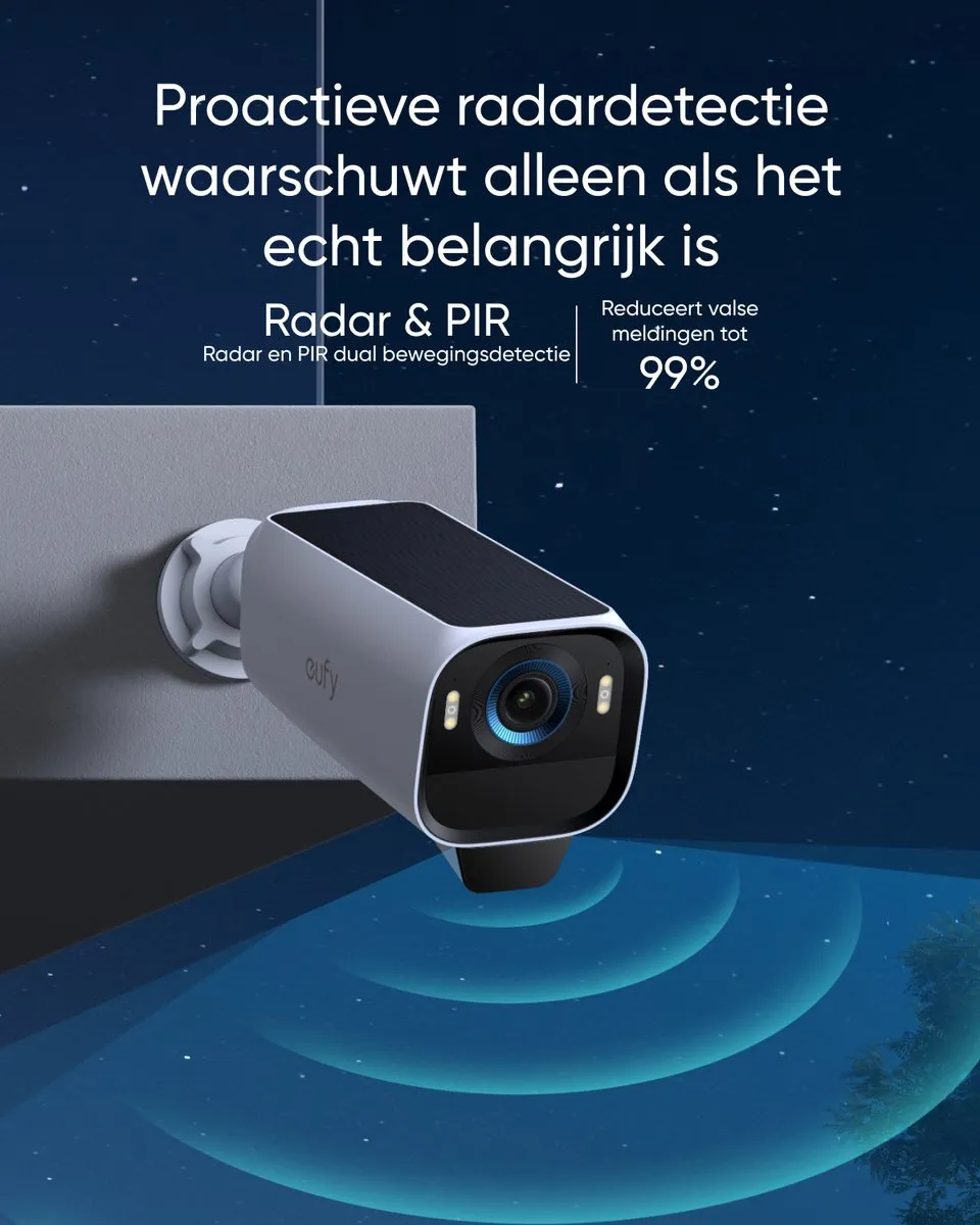 Eufy Security S3 Pro T88923W1 Buitencamera Set - 2 Stuks - 4K - Zwart/Wit