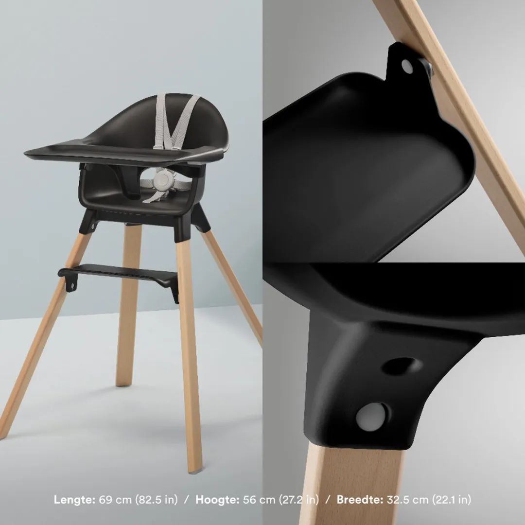 Stokke Clikk Kinderstoel - Zwart/Natuurlijk