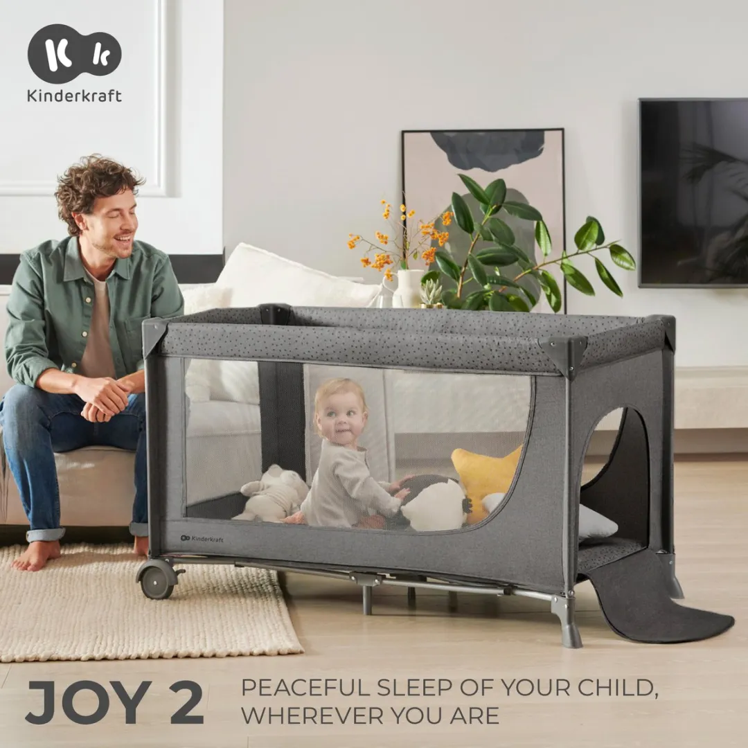 KinderKraft JOY 2 Reisbed 2-in-1 Happy Shapes