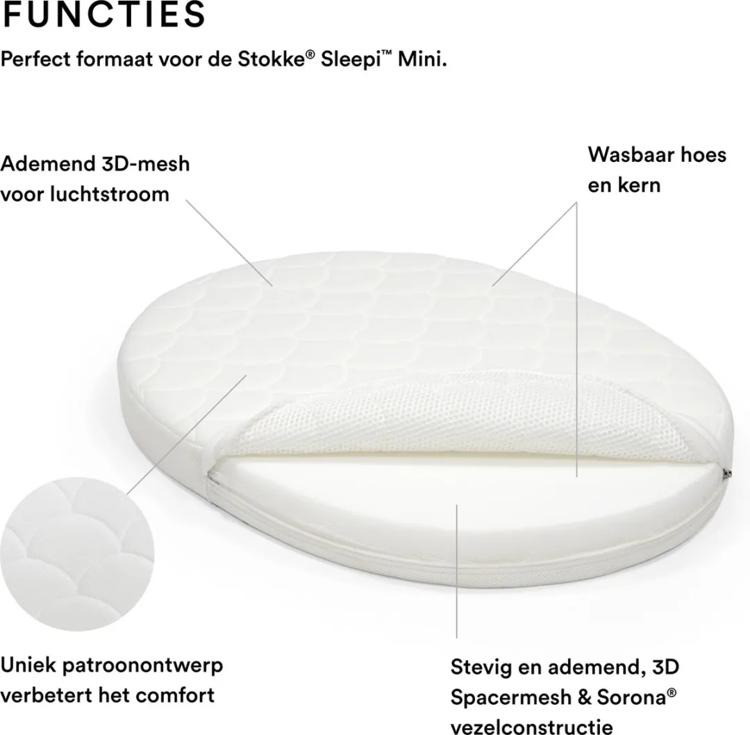Stokke Sleepi Minimatras Wit 76x59cm - afbeelding 6 van 6