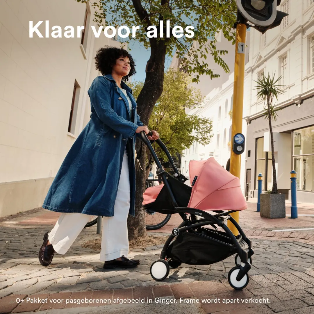 Stokke YOYO 0+ Newborn Pack, Zwart - Inclusief matras, uitschuifbare luifel en vijfpuntsgordel - Vereist YOYO-frame (apart verkrijgbaar)