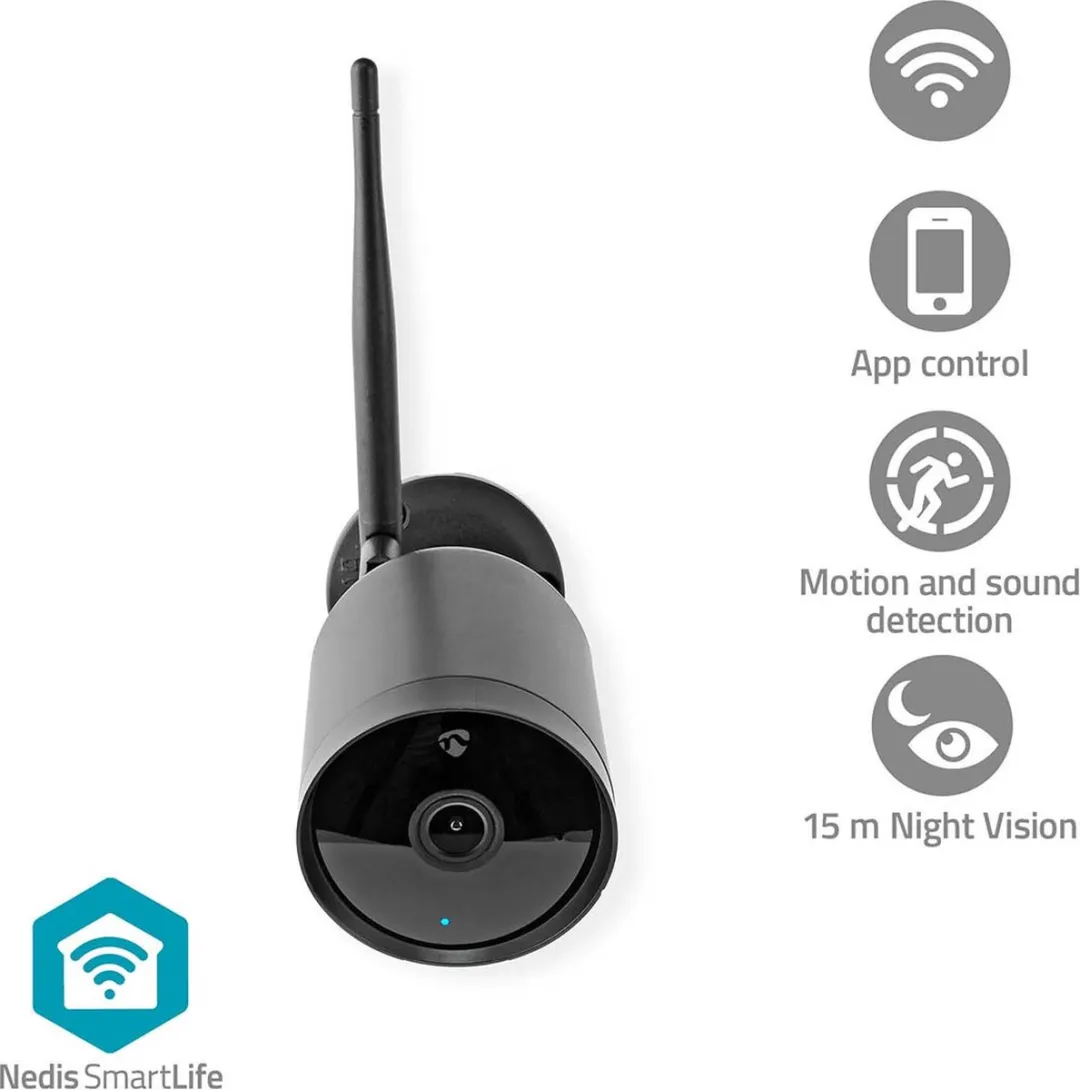 Nedis SmartLife WIFICO40CBK Buiten IP-Camera - Full HD 1080p - IP65 - Zwart
