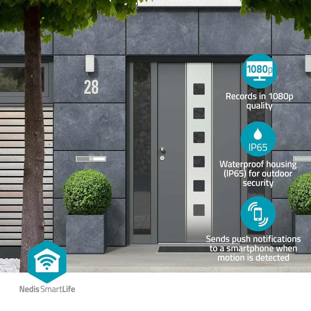 Nedis SmartLife WIFICO40CBK Buiten IP-Camera - Full HD 1080p - IP65 - Zwart
