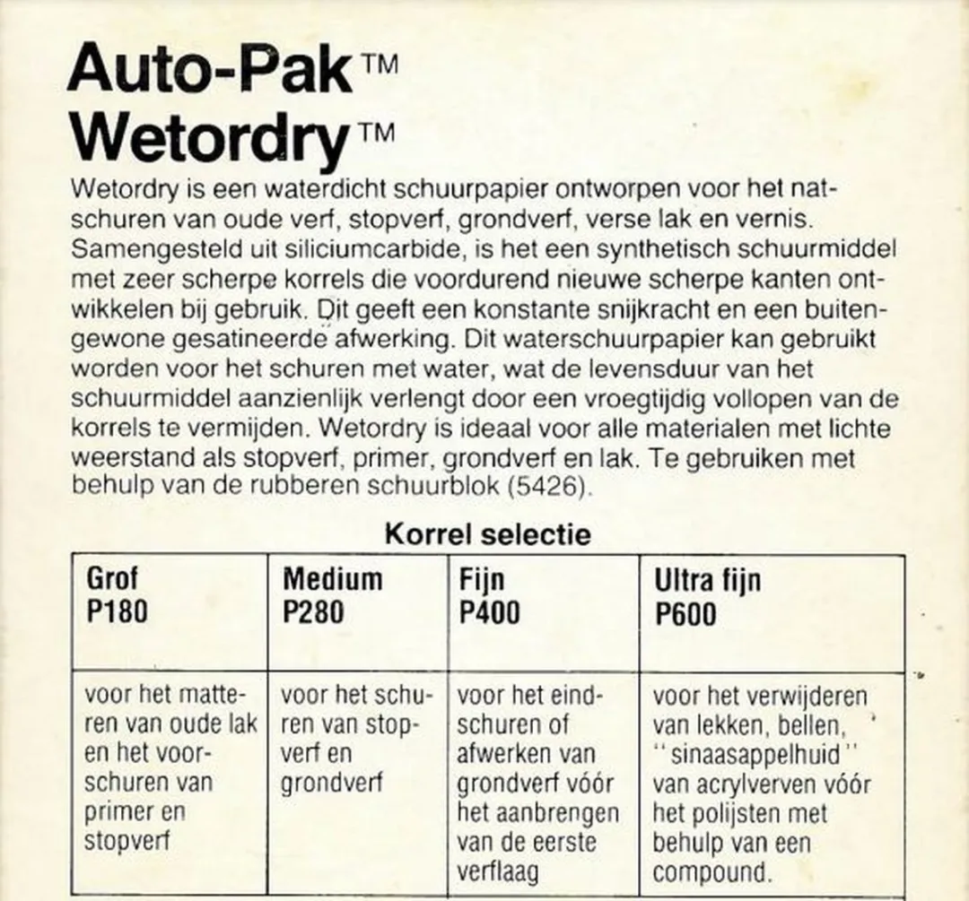 3M Autopak Wetory Medium P280 Schuurpapier