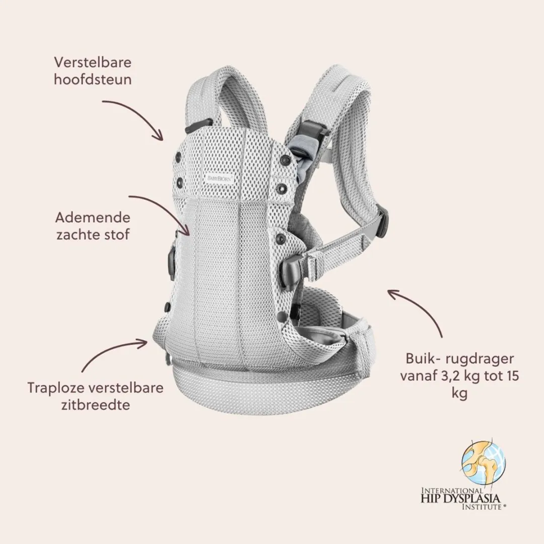 BabyBjörn Draagzak Harmony 3D Mesh - Zilver