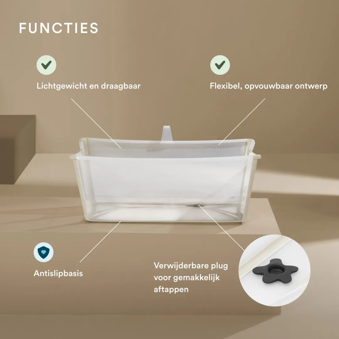 Stokke Flexi Bath Opvouwbaar Babybadje Sandy Beige