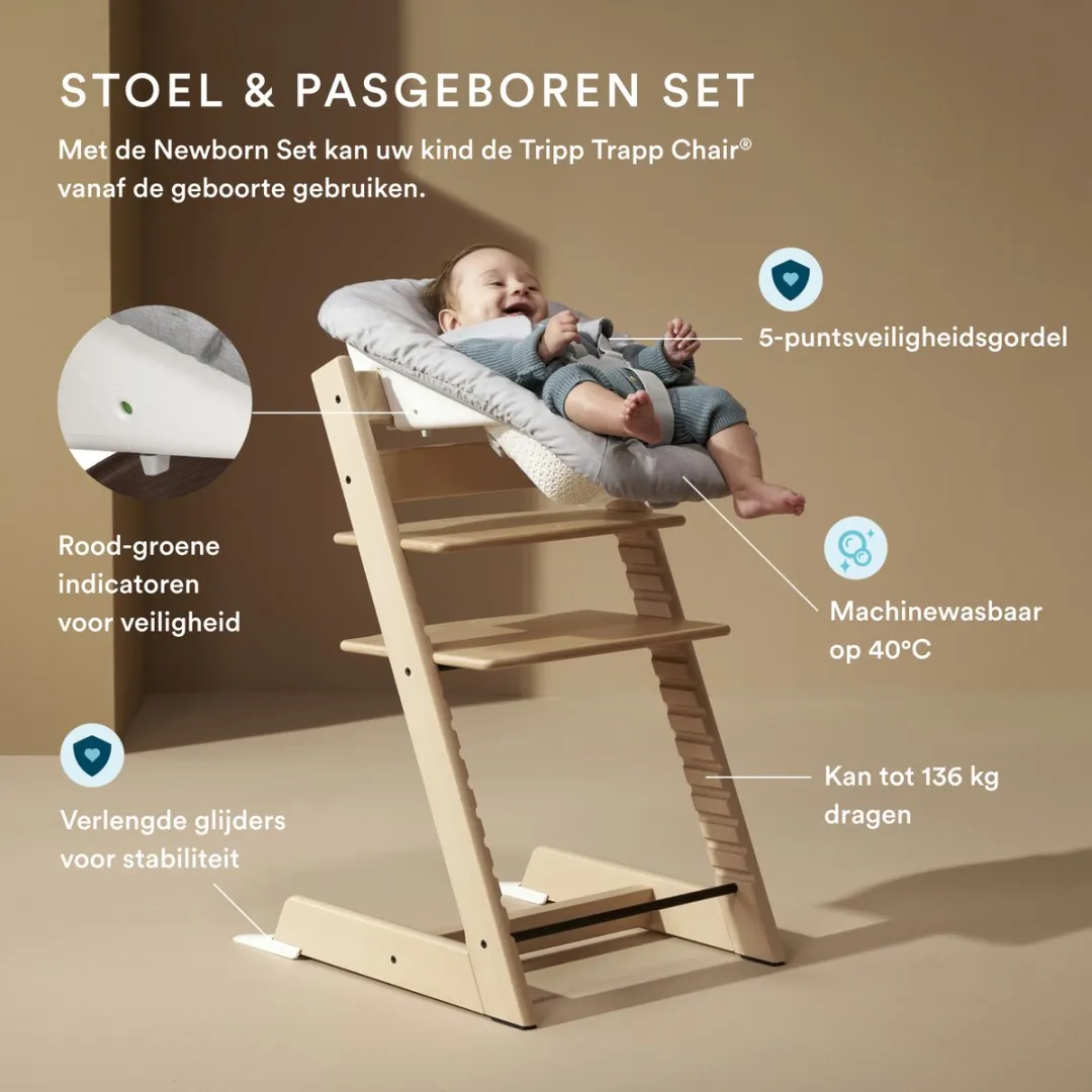 Stokke Tripp Trapp Kinderstoel Zwart - inclusief Baby Set2 & Newborn Set