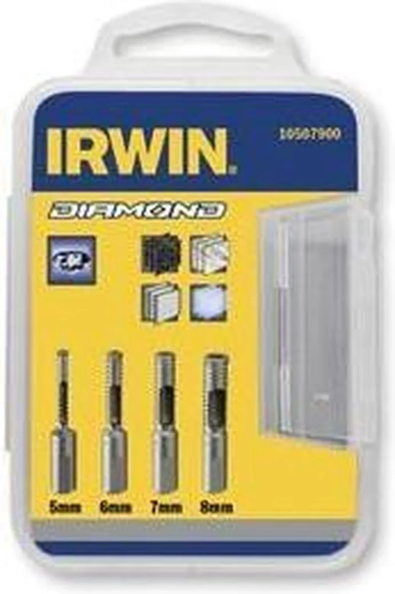 Irwin Diamant Tegelboor Set 4-delig 5/6/7/8mm