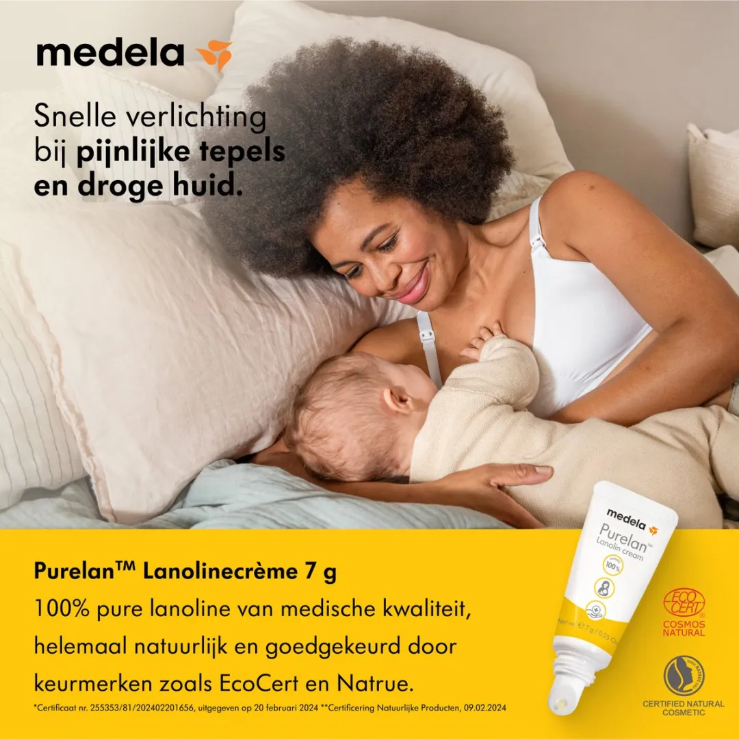 Medela Purelan Tepelzalf - Lanoline tepelcrème - snelle verlichting bij pijnlijke tepels - Tube 7gr