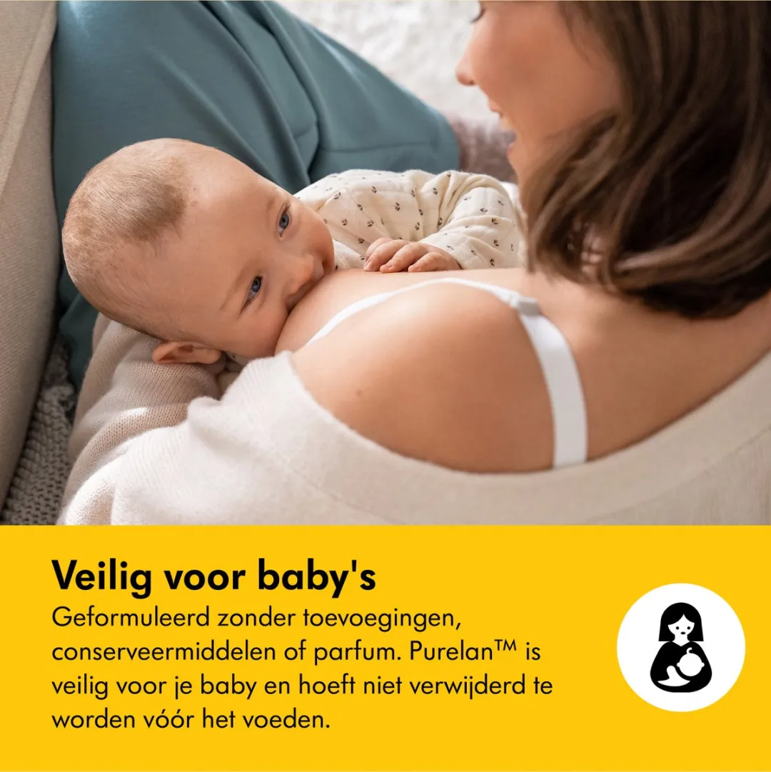 Medela Purelan Tepelzalf - Lanoline tepelcrème - snelle verlichting bij pijnlijke tepels - Tube 7gr