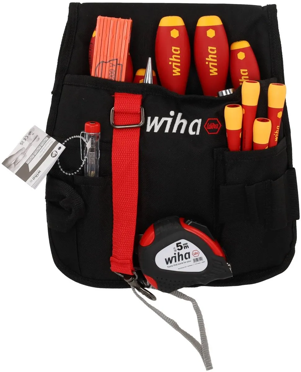 Wiha 44574 Gereedschapstas Electricien 18-delig - 250x280x80mm - Zwart/Rood
