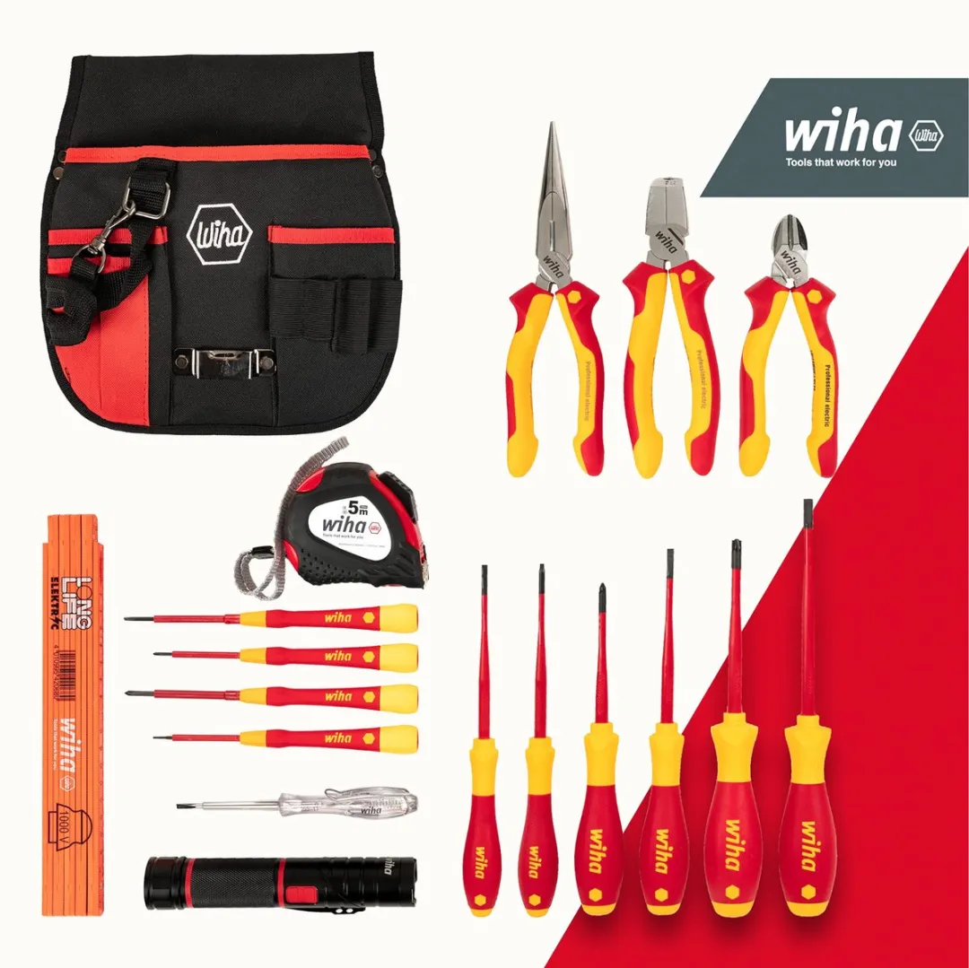 Wiha 44574 Gereedschapstas Electricien 18-delig - 250x280x80mm - Zwart/Rood - afbeelding 6 van 6