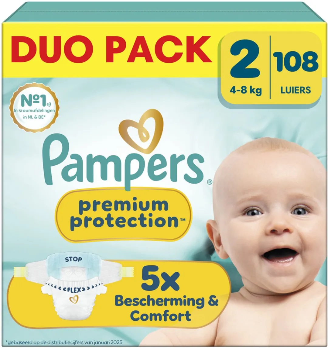 Pampers Premium Protection Maat 2 Luiers - 108 Stuks