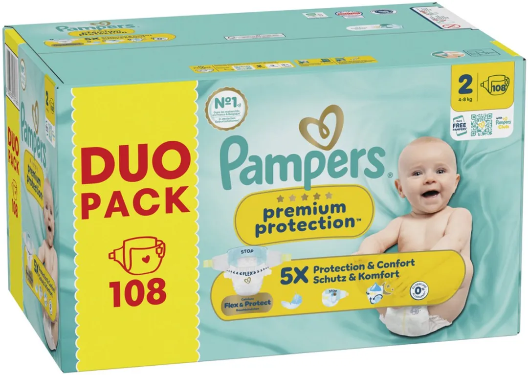 Pampers Premium Protection Maat 2 Luiers - 108 Stuks