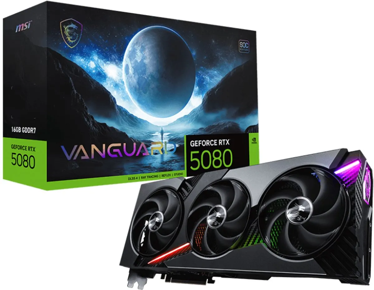 MSI GeForce RTX 5080 16G VANGUARD Videokaart - 16GB GDDR7
