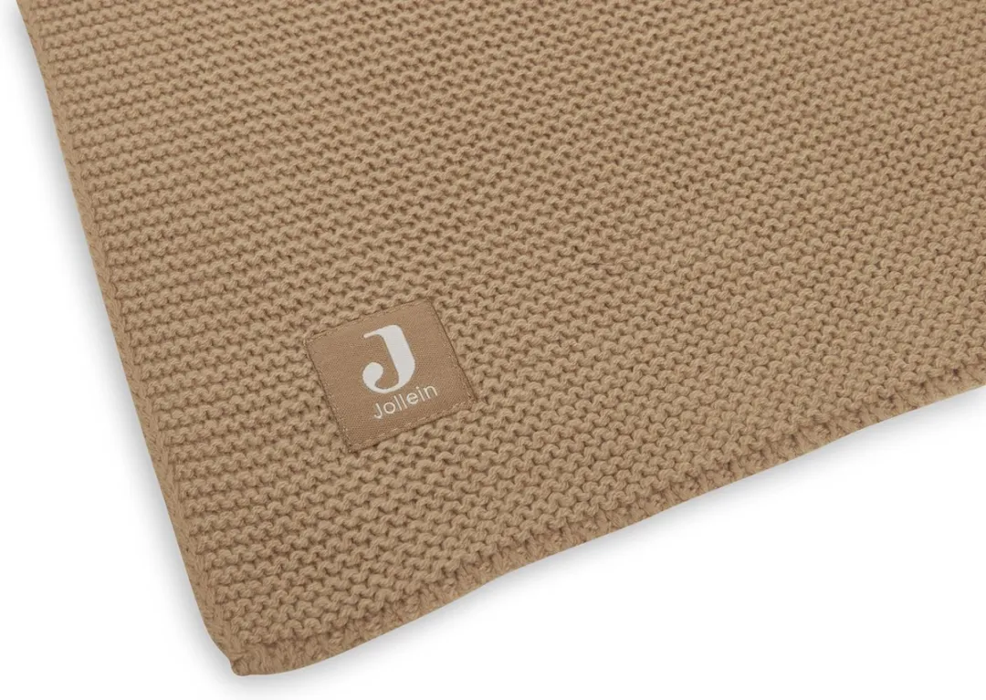 Jollein Baby Deken Ledikant 100x150cm Basic Knit - Biscuit