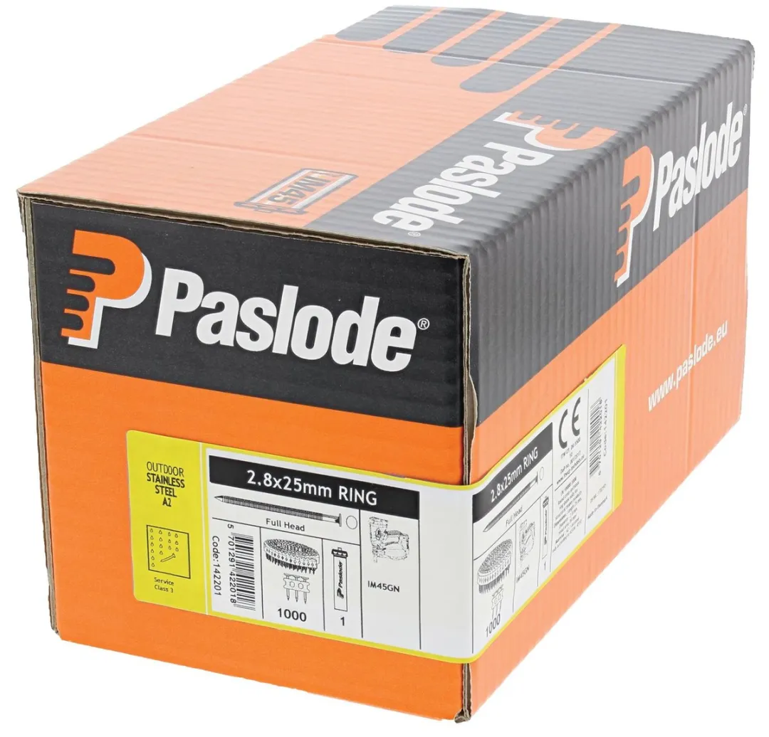 Paslode Nagel 2,5x35 Ring INOX A2 VE=1000 +1Gas - 142207