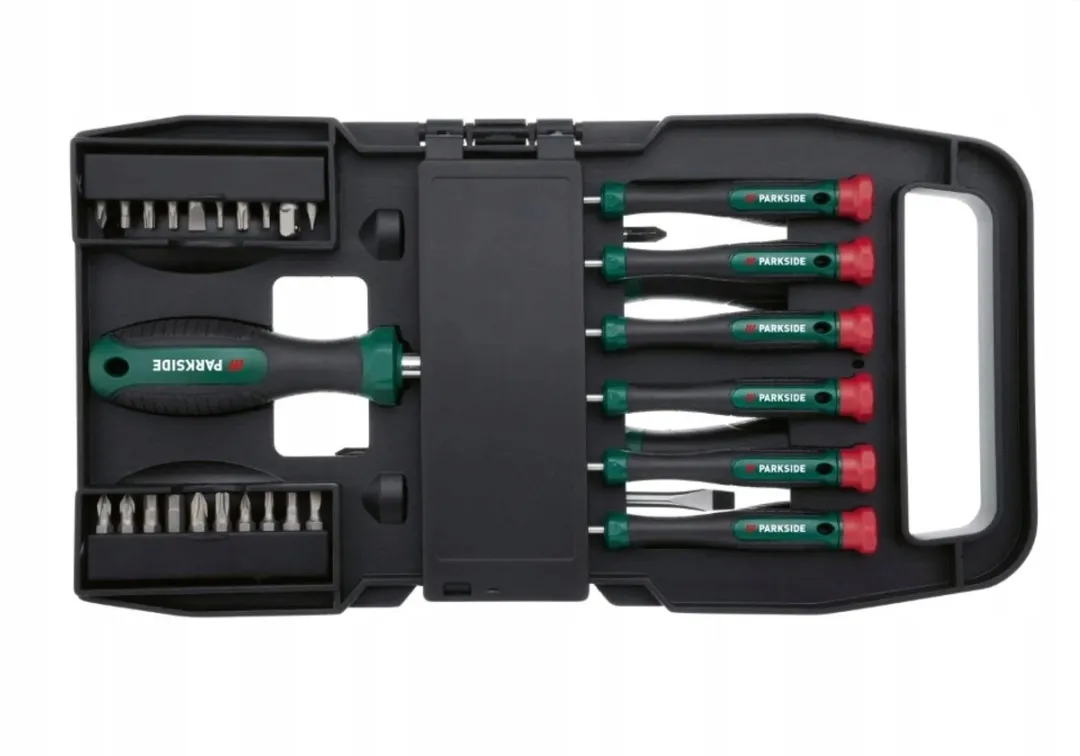 PARKSIDE Precisie Schroevendraaierset 37-delig - Groen/Rood/Zwart/Zilver