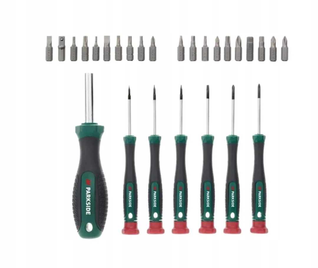 PARKSIDE Precisie Schroevendraaierset 37-delig - Groen/Rood/Zwart/Zilver