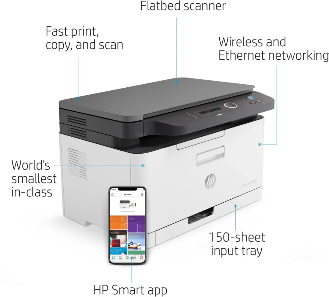 HP Color Laser MFP 178nw Kleuren Laserprinter - Wit - afbeelding 6 van 6