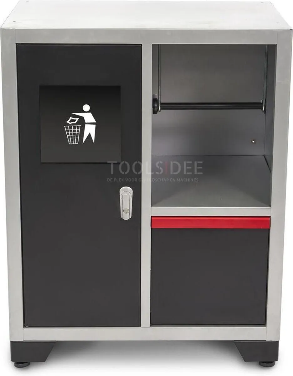 HBM Deluxe Afvalbak met Papierhouder - Werkplaatsinrichting