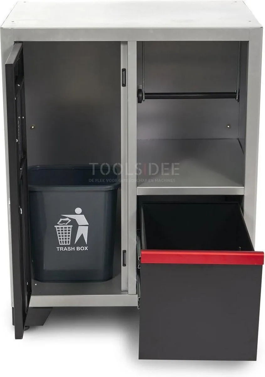 HBM Deluxe Afvalbak met Papierhouder - Werkplaatsinrichting