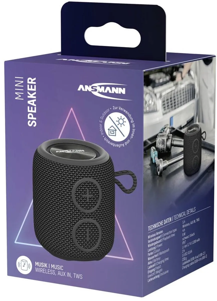 Ansmann Soundbox BTS-Mini Luidspreker - Kleurloos
