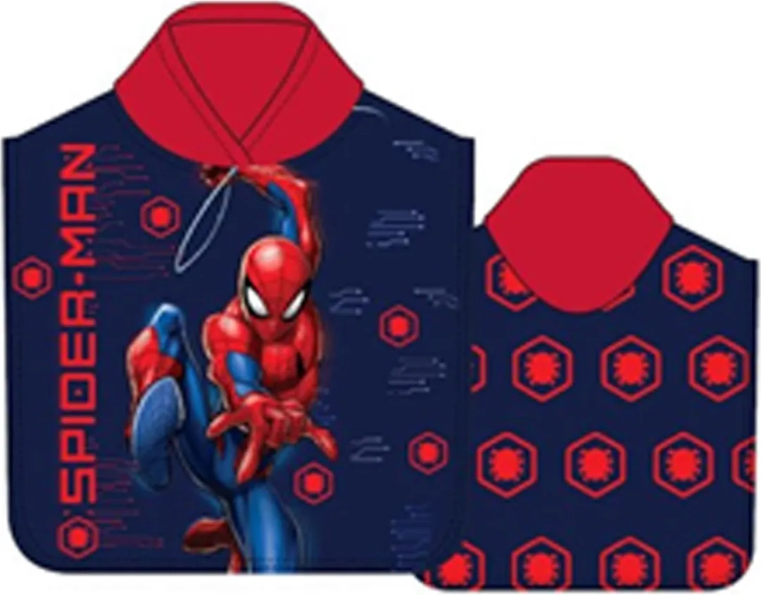 Marvel Spiderman Poncho - 50x100cm - One Size - Donkerblauw
