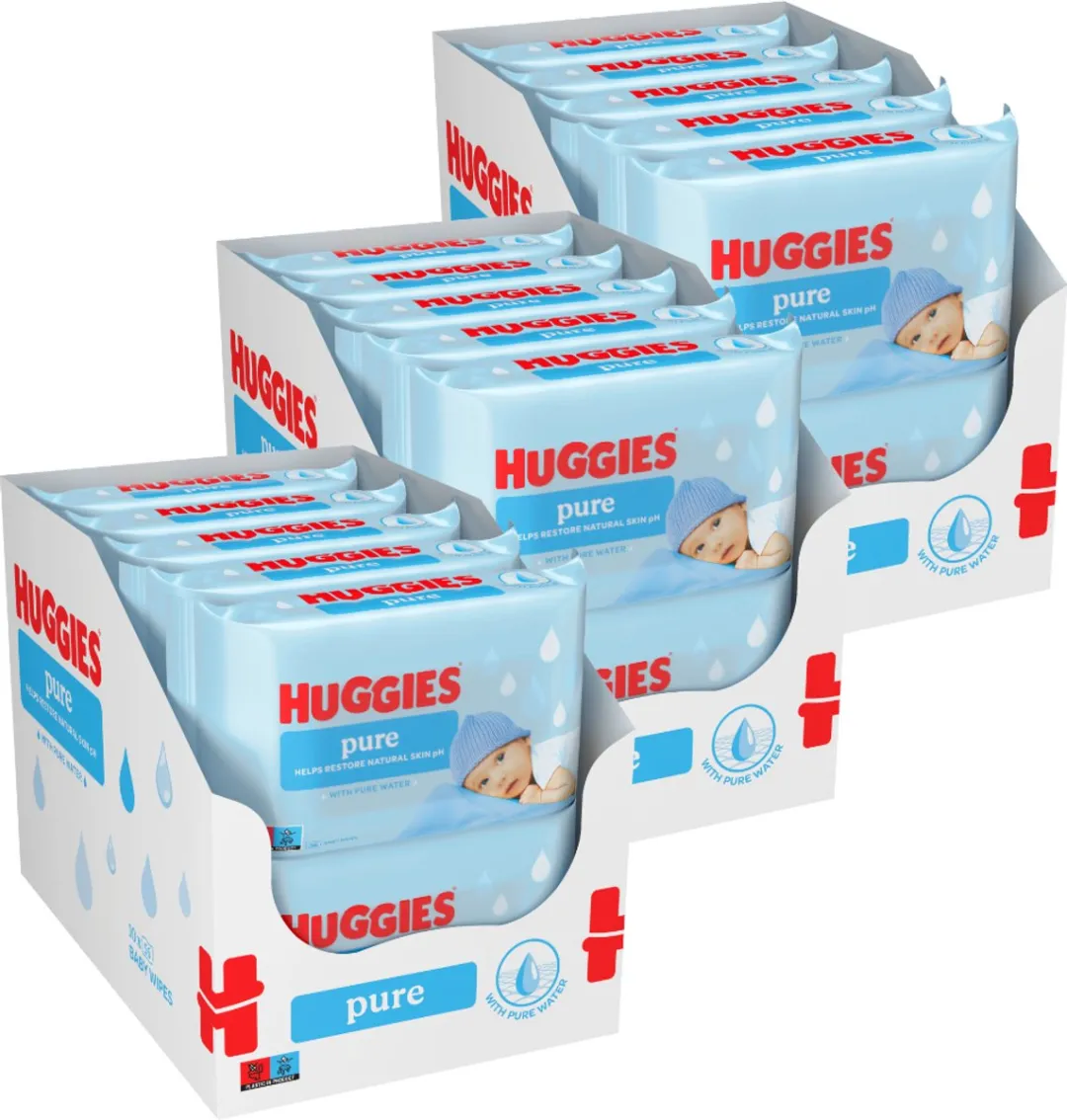 Huggies - Pure - Billendoekjes - 3024 babydoekjes - 54 x 56