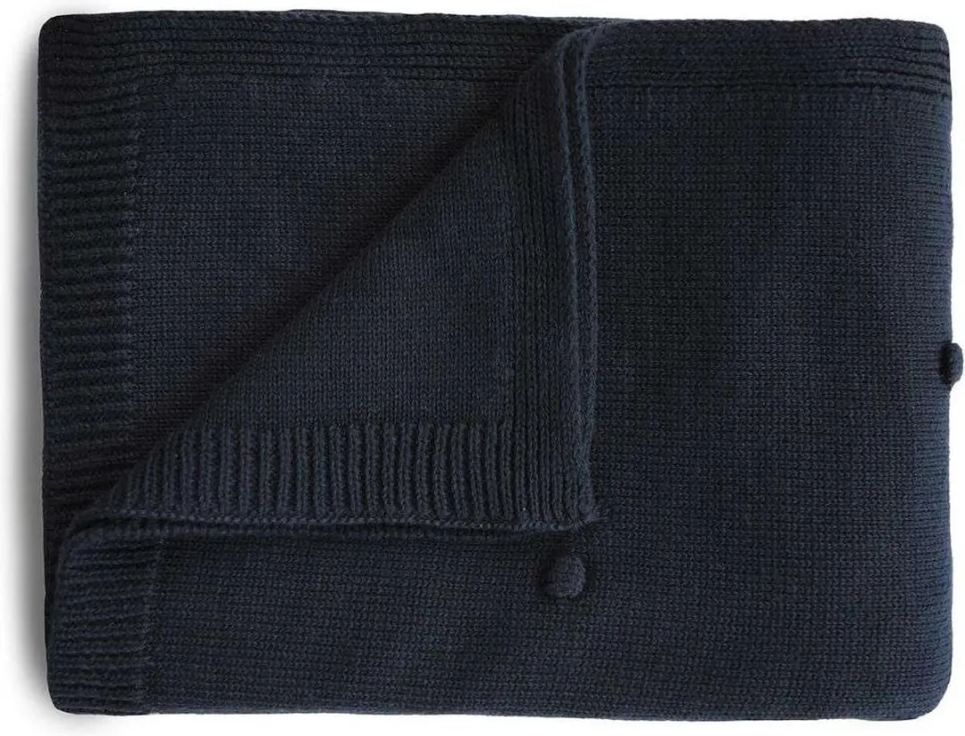 Mushie Deken Knitted Textured Dots Baby
