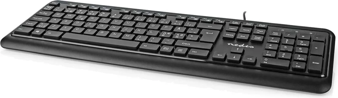 Nedis KBMU200BKND Bedraad Toetsenbord QWERTY - Multimedia - Zwart