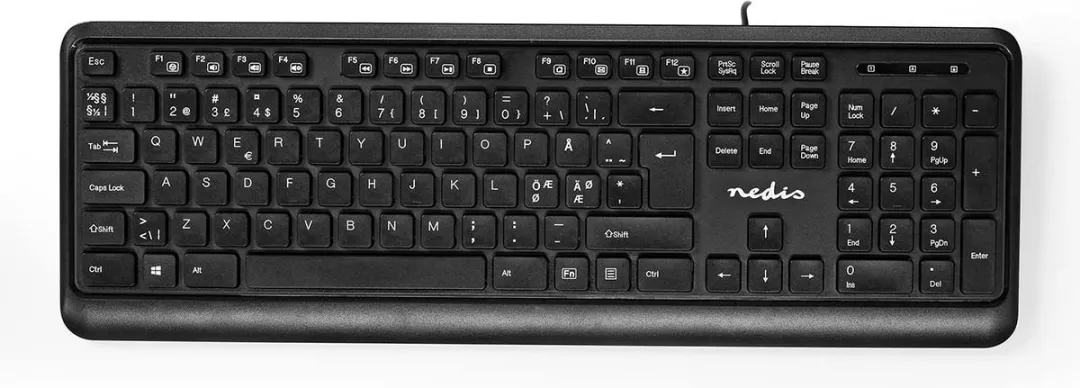 Nedis KBMU200BKND Bedraad Toetsenbord QWERTY - Multimedia - Zwart