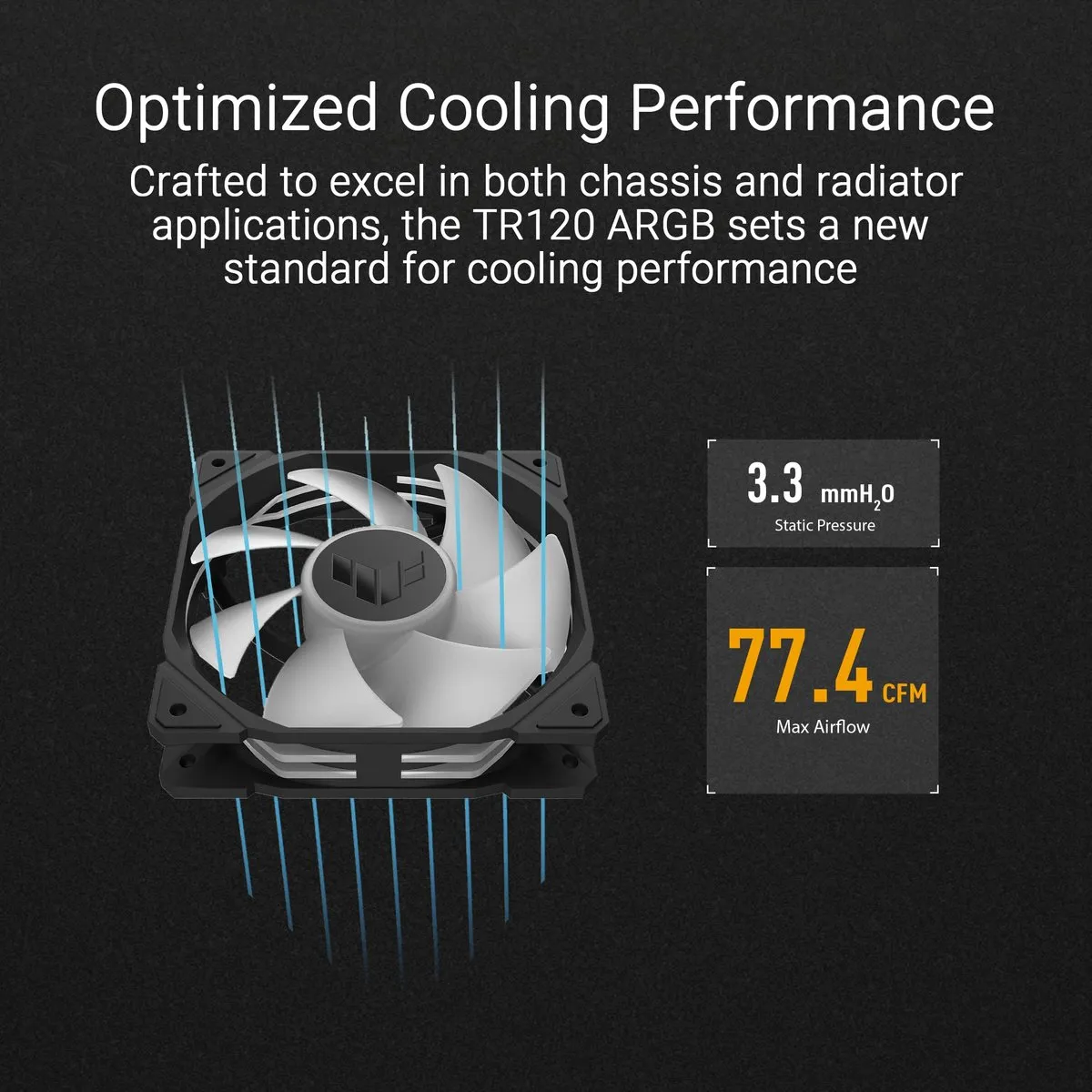 ASUS TUF Gaming TR120 ARGB Ventilator 12cm - Zwart