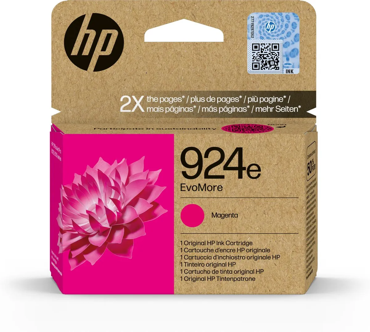 HP 924e EvoMore Magenta Inktcartridge 800 pagina's