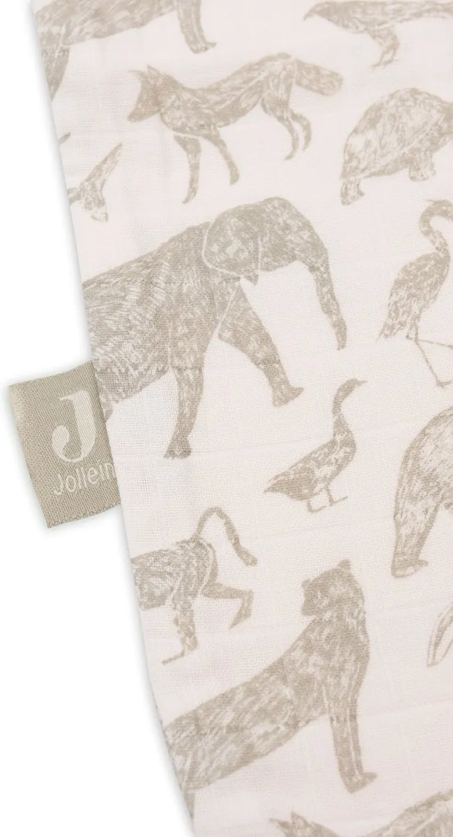 Jollein Baby Hydrofiel Slaapzak 110cm Animals - Olive Green - afbeelding 6 van 6