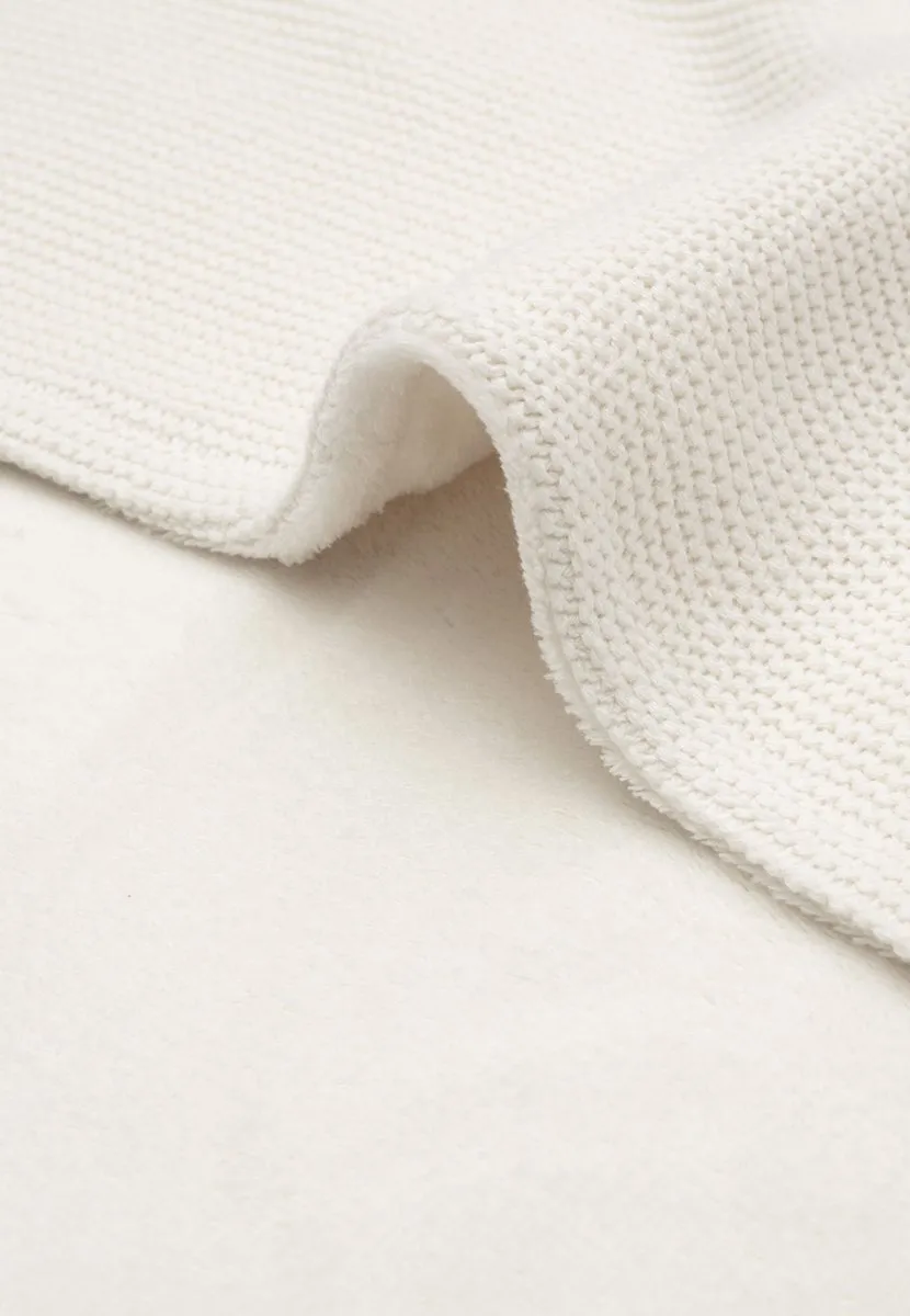 Jollein Deken Ledikant Basic Knit 100x150cm - Ivory/Coral Fleece