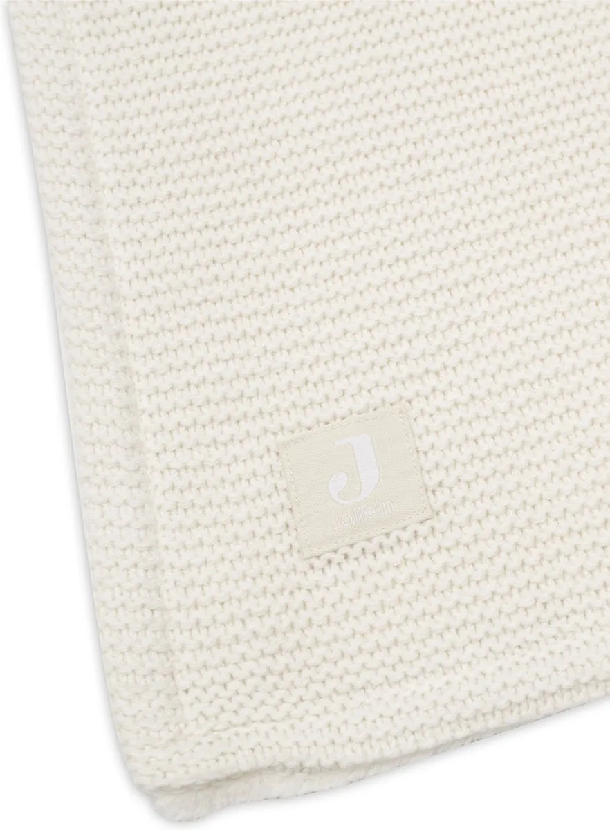 Jollein Deken Ledikant Basic Knit 100x150cm - Ivory/Coral Fleece