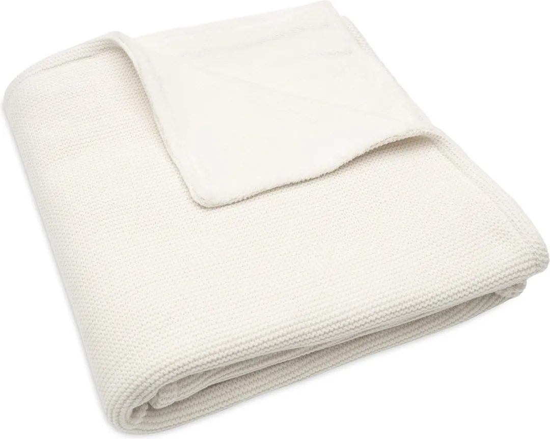 Jollein Deken Ledikant Basic Knit 100x150cm - Ivory/Coral Fleece