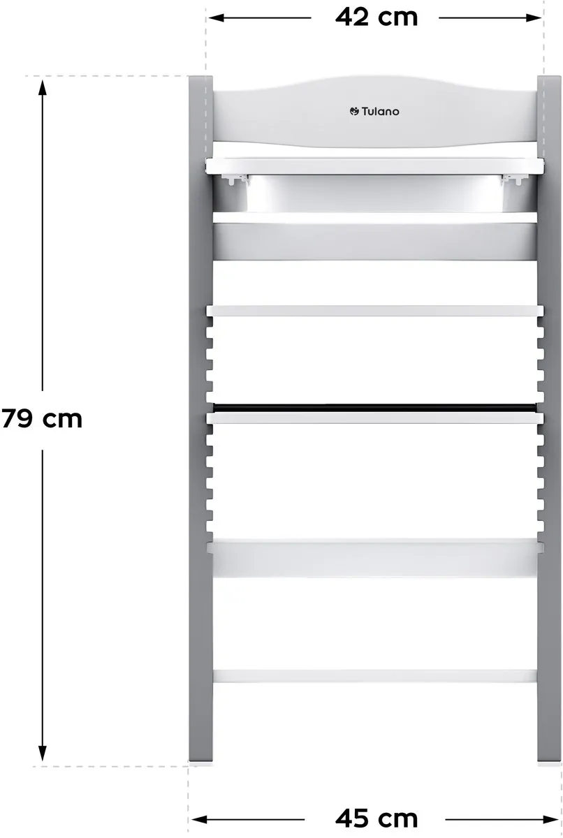 Tulano Morsel 40 Meegroeistoel 4-in-1 - Grijs/wit