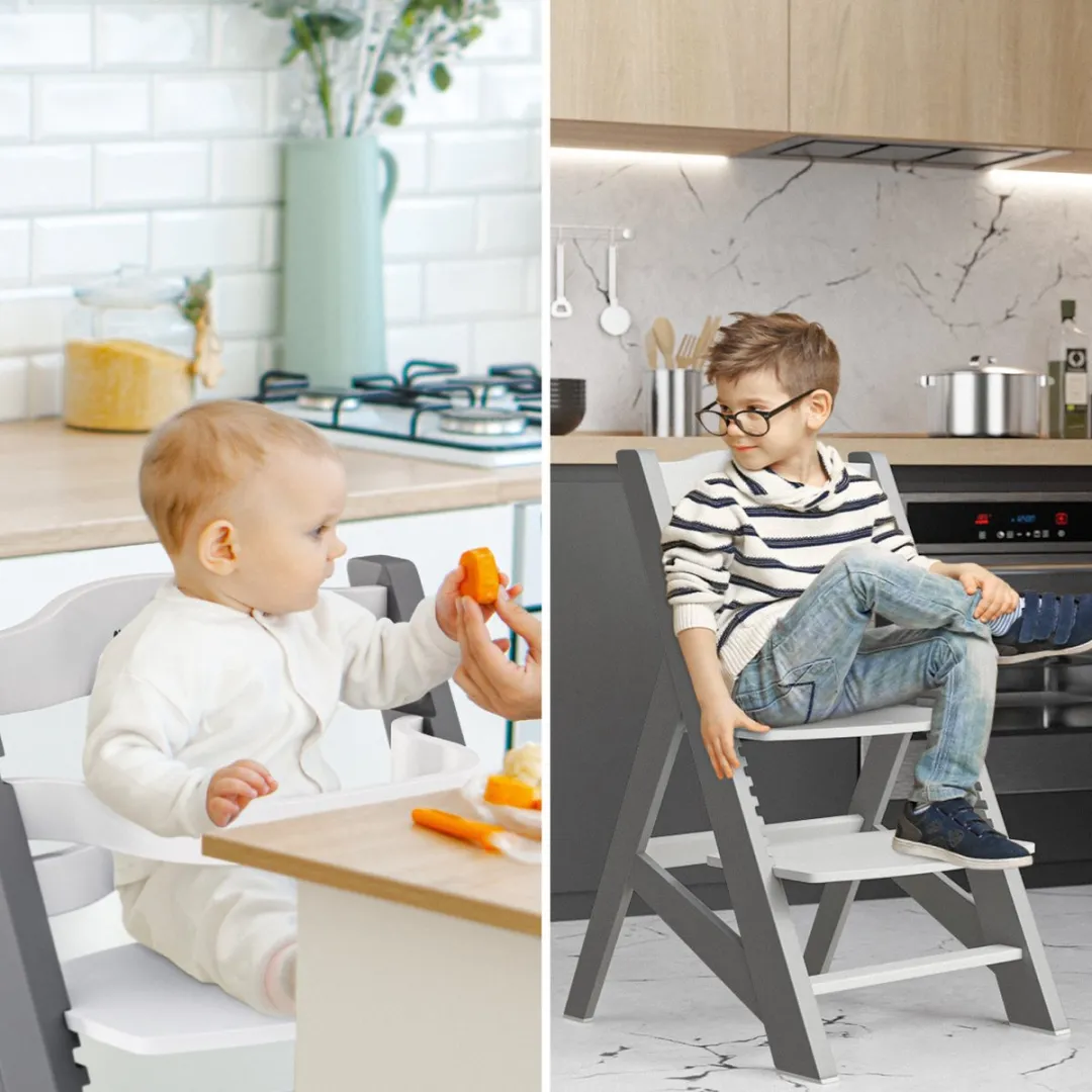 Tulano Morsel 40 Meegroeistoel 4-in-1 - Grijs/wit