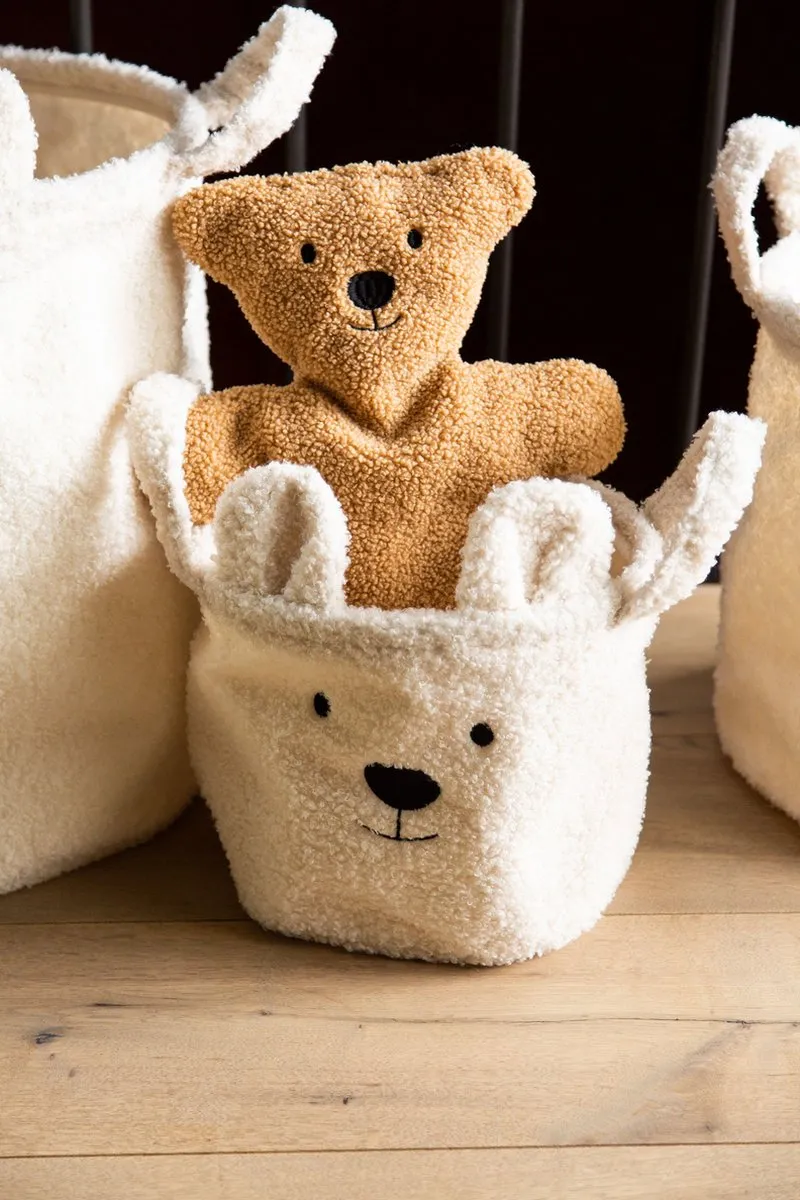 Childhome Opbergmand Teddy - 25x20x20cm - Ecru