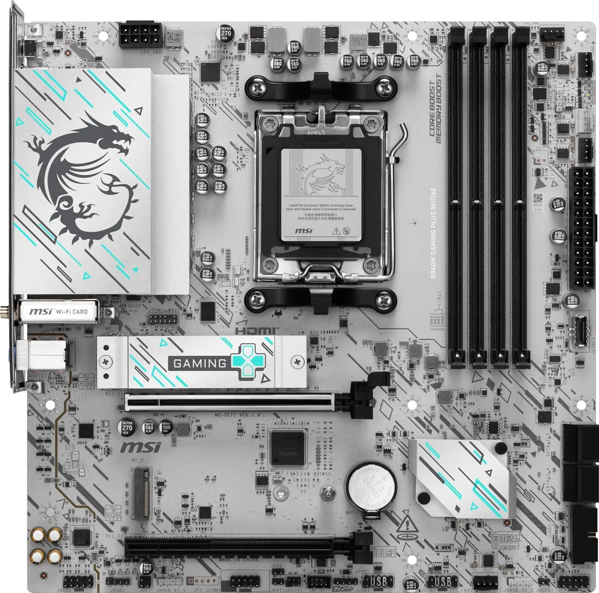 MSI B840M GAMING PLUS WIFI6E AM5 Micro-ATX Moederbord