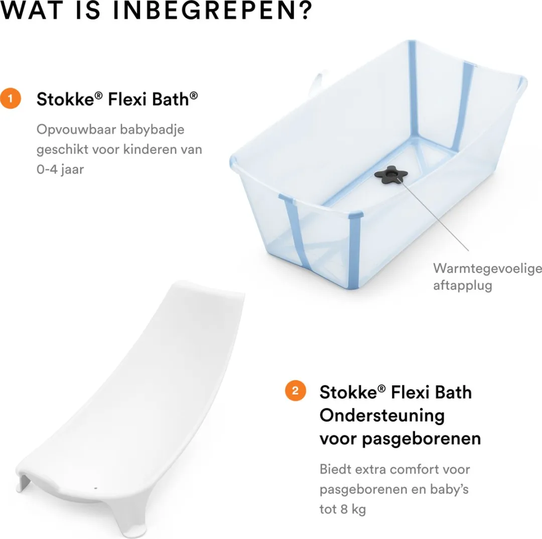 Stokke Flexi Bath Ocean Blue - Babybad met pasgeborenensteun