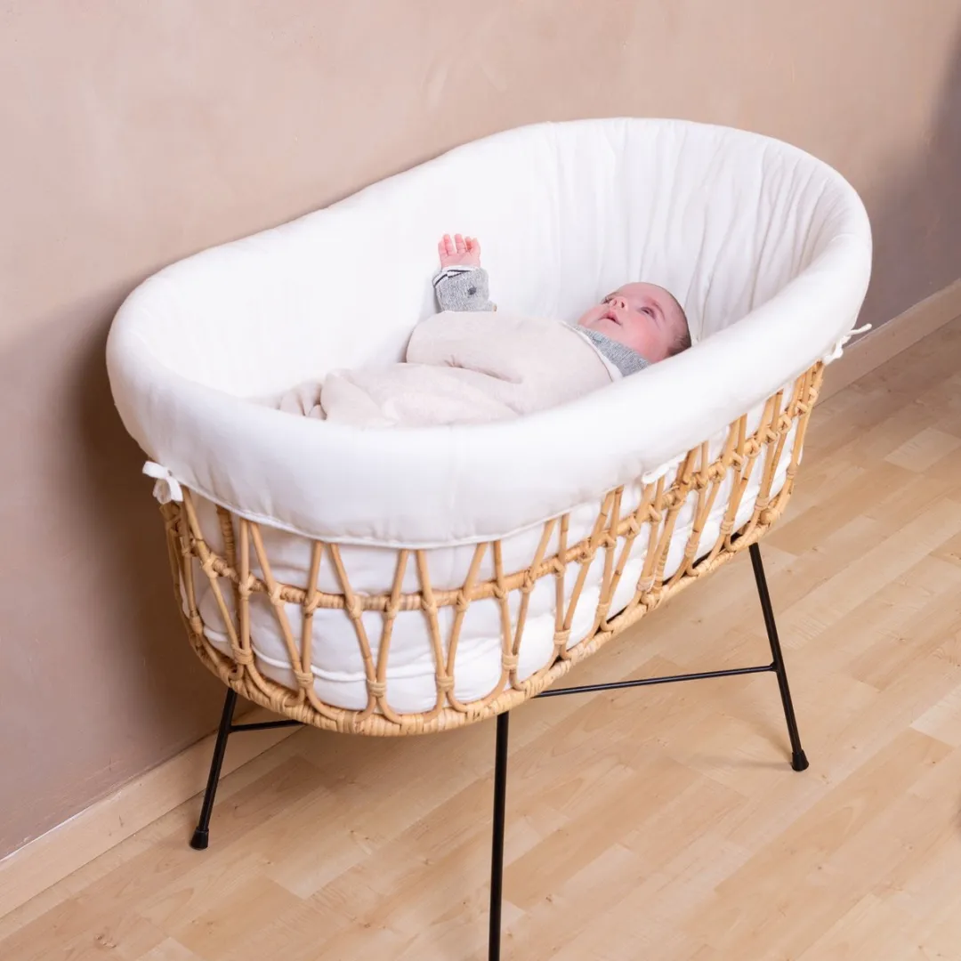 Childhome Rattan Wieg - Ecru 90x51x70cm