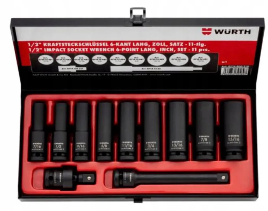 Würth 1/2" Hamerset 11-delig - 11 Stuks