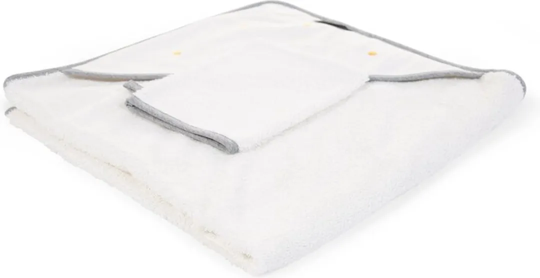 Childhome Gold Dots Collection Badcape & Washandje 80x80cm - Wit/Goud