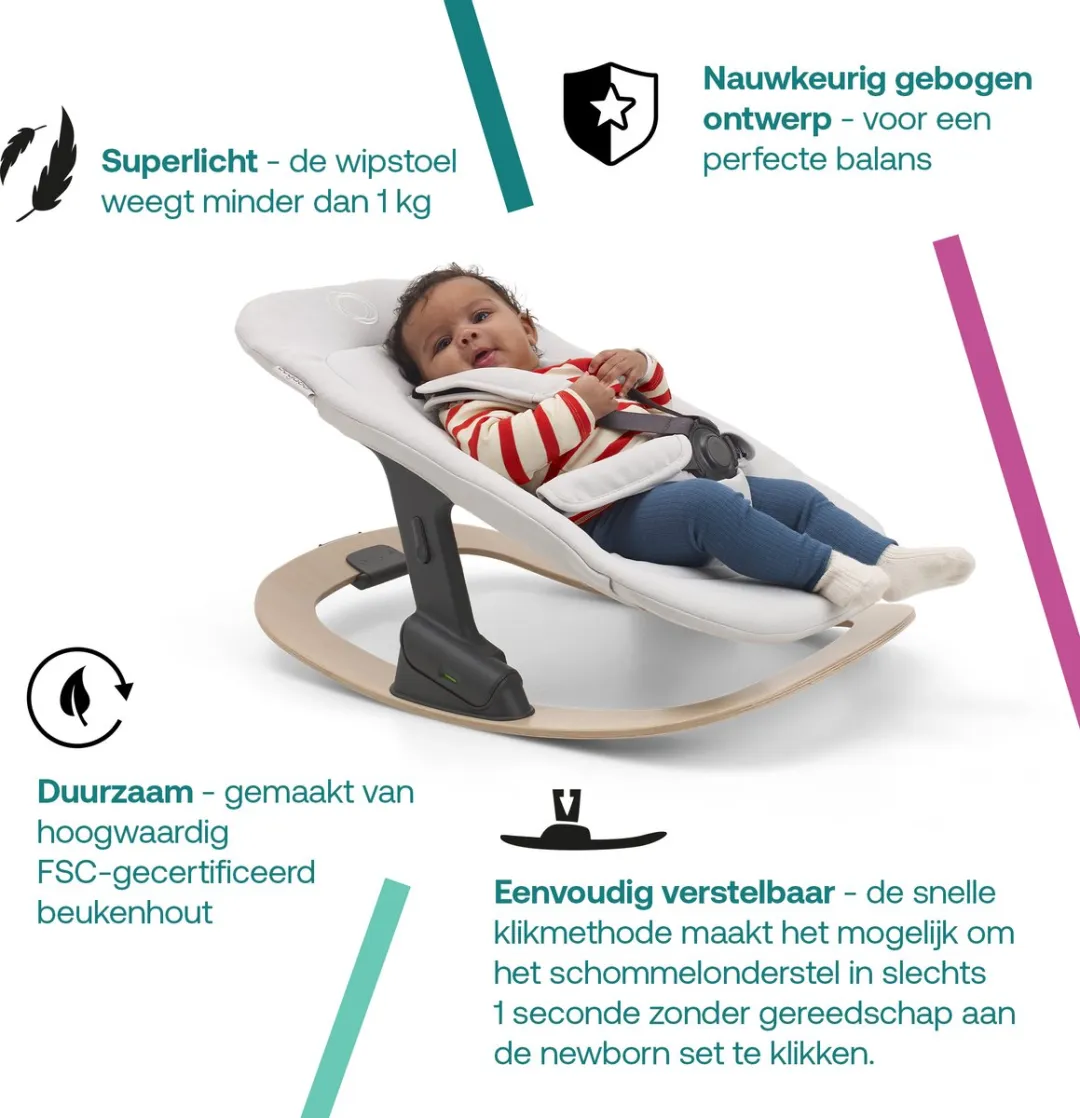 Bugaboo Giraffe Schommelonderstel - Natural Wood