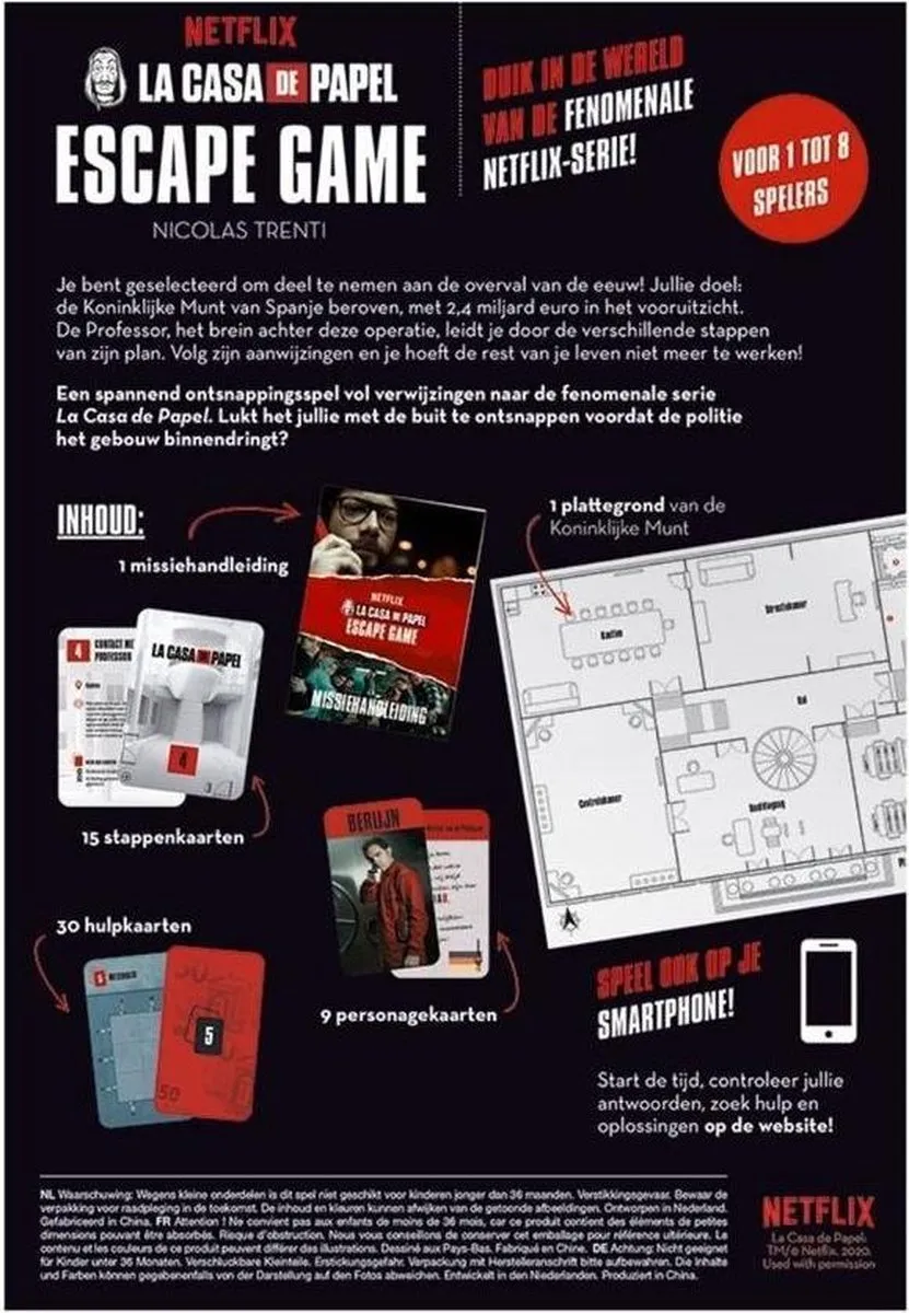 Jumbo La Casa de Papel Escape Game Bordspel - 8 Spelers