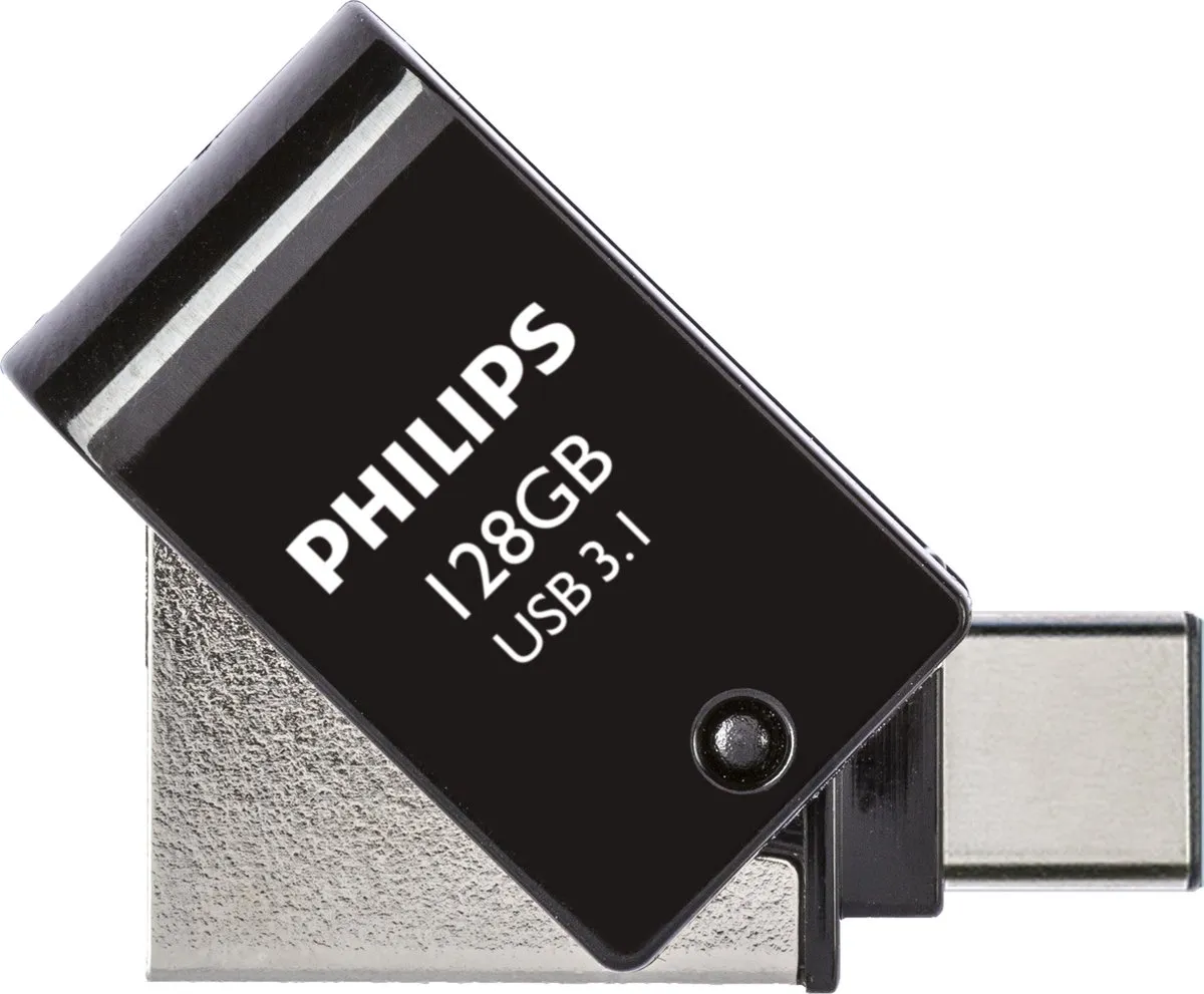 Philips 2-in-1 USB-stick 3.1/USB-C 128GB - FM12DC152B Zwart